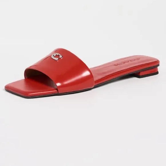 NWT & Box Coach W’s Sz 9 Sculpted C Flat Slip-On Sandals in Sport Red - Picture 5 of 15